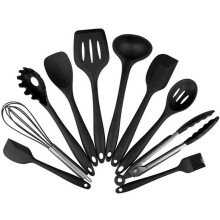 10 Piece Non-Stick Cookware Set - BPA Free Silicone Cookware (Black)