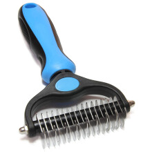 Pet Comb, Pet Deshedding Brush - Double-Sided Undercoat Rake For Dogs & Cats
