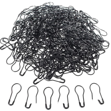 1000Pcs Bulb Safety Pins, Metal Gourd Pins, Small Pins, Safety Pins-Black