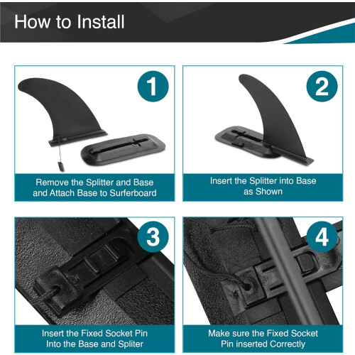 Surfboard Fin  Inflatable Paddleboard Fin  Quick Release Detachable Longboard Center Fin 2