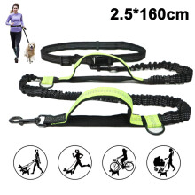 Dog Leash, Upgrade Hands-free Dog Leash with Two Bungees, Long Nylon Dog Leash with Adjustable Waist Belt