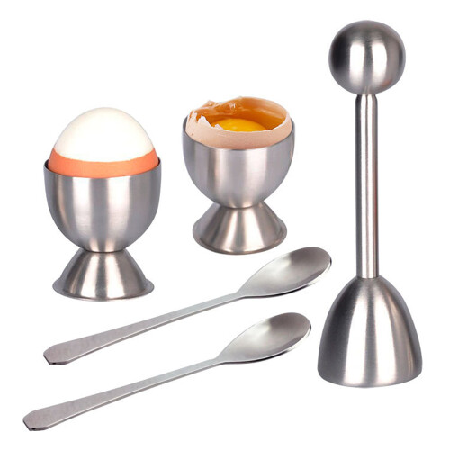 Stainless Steel Boiled Egg Cutter Set Shell Separator