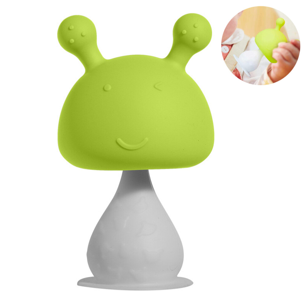 Silicone Teething Toys Infant Rattling Teether, Mushroom Teether Green Limbo