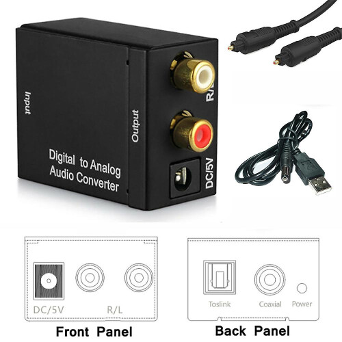 Digital Optical Coaxial Toslink To Analog Rca Tv Audio Stereo Converter Adapter