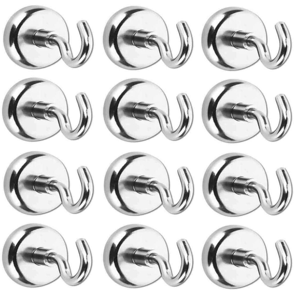 Magnetic Hooks, 110Lb Strong Magnet With Fridge Hooks, 16Mm Neodymium Rare Earth Magnetic Hooks (12Pcs) 6228927255615