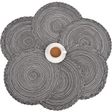 Round placemats, set of 6 round woven placemats, heat-resistant,Beige