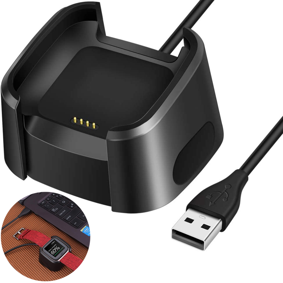 Limbo Charging Cable Compatible With Versa Lite Charger, Replacement Usb Adapter Cable For Fitbit Versa Smartwatch