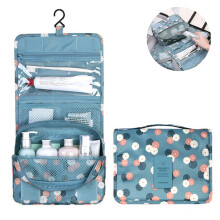 1 Pcs Hanging Toiletry Bag - Large Cosmetic Makeup Travel Organizer For Men & Women,blue flowers