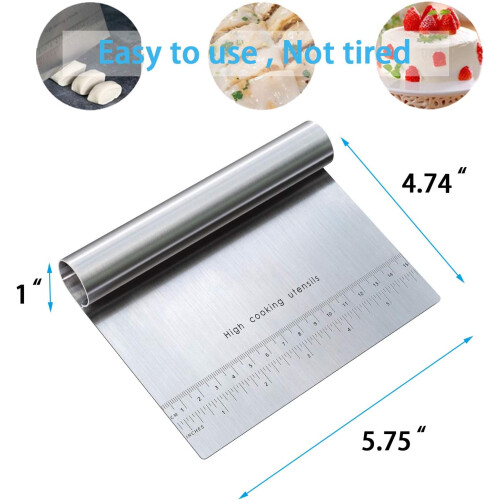 2 Pcs Dough scraper/cutter/chopper Mirror polished stainless steel 2