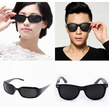 Set of 4 black pinhole glasses/pinhole glasses