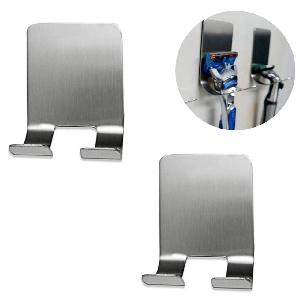 Holder Hooks, 2 Pcs Self-Adhesive Multi-Function Hooks Razor Holder 6228927258333