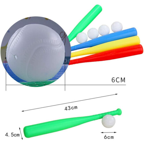3 Pcs Children's plastic baseball bat, bat and ball set 1