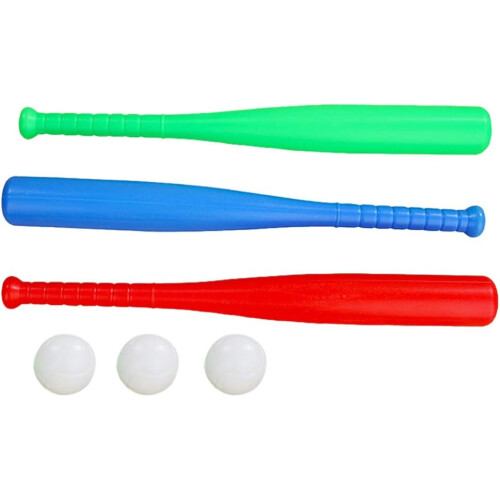3 Pcs Children's plastic baseball bat, bat and ball set