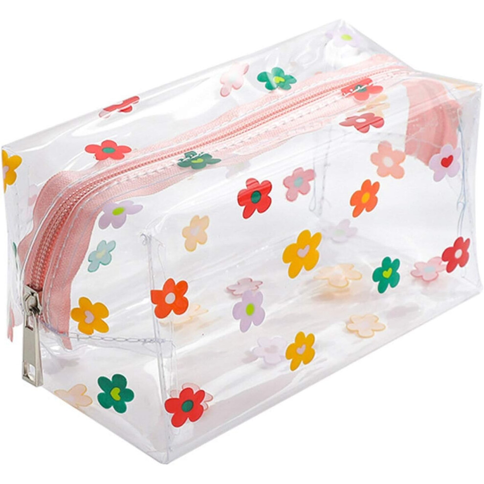 Limbo Transparent Cosmetic Bag Cute Cartoon Flower Cosmetic Bag Waterproof Transparent Makeup Bag