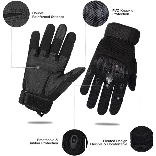 Tactical Gloves, Hard Knuckle Touch Screen Military Gloves 2