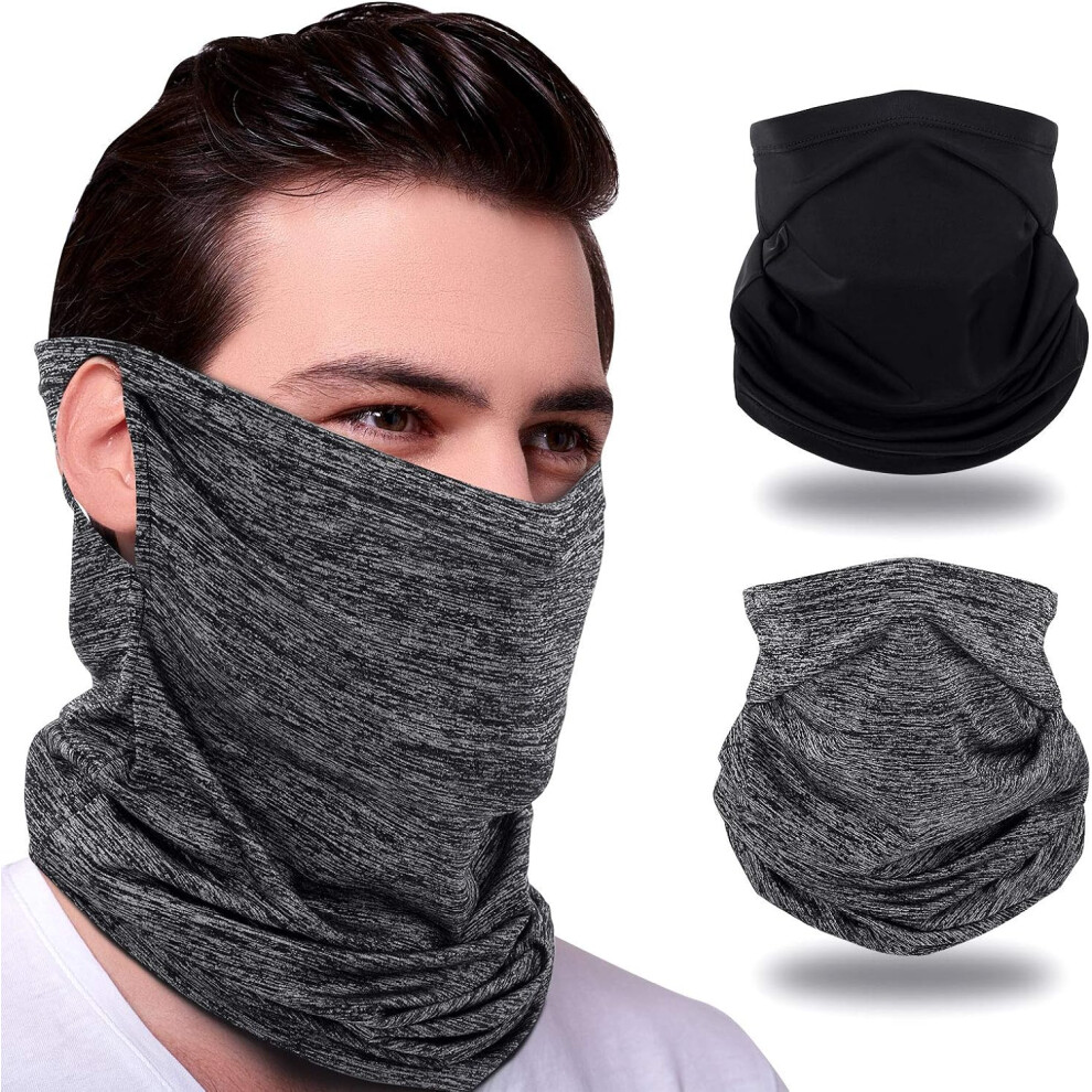 Photos - Safety Equipment 2pcs cycling face shield - hanging ear black ice silk version + hanging ear linen grey ice silk version