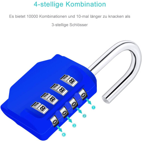 [2 Pieces] 4 Digit Combination Padlock, Waterproof Combination Padlock 2