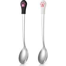 2 pieces Dog Cat Spoon Pet Can Spoon Stainless Steel Pet Food Spoon Cat Litter Spoon for Dog and Cat