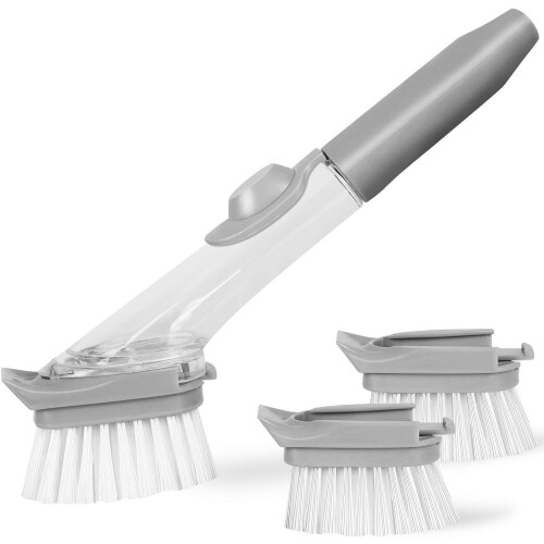 Soap Dispenser Dish Brush, Dish Brush With Detergent Dispenser