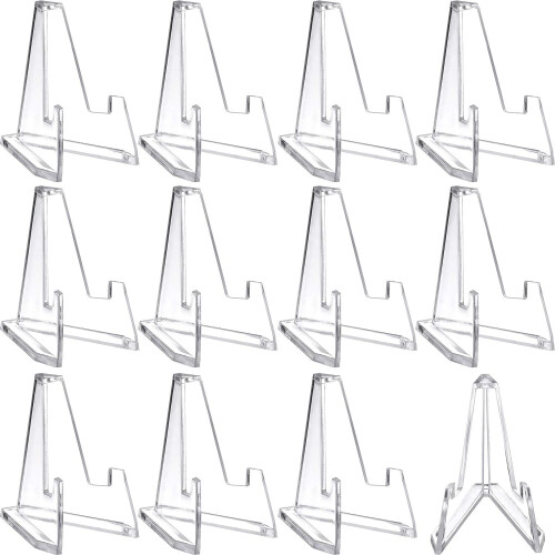 12-pack mini clear acrylic easel Stand coin display easel
