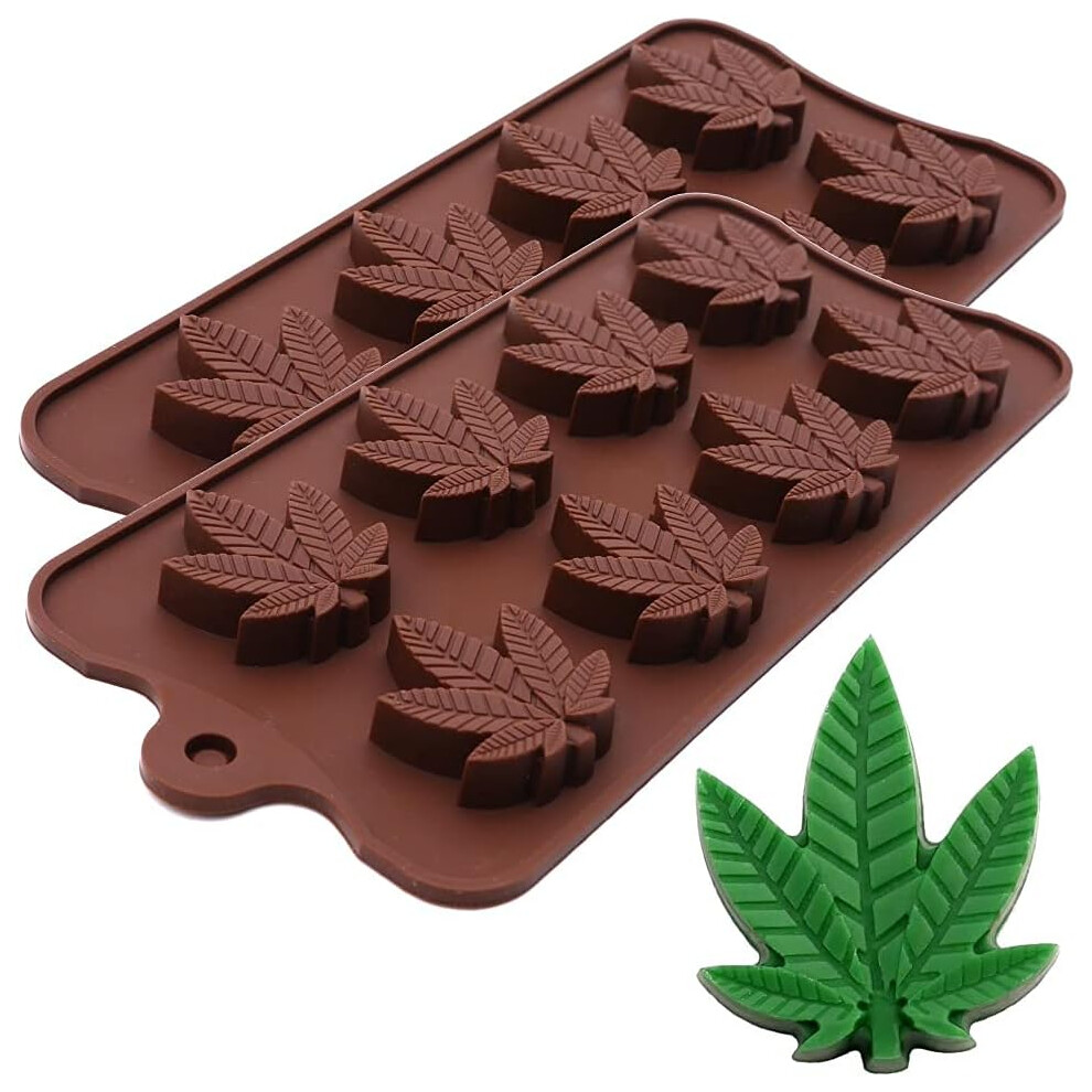 Marijuana leaf silicone molds for candy canes Chocolate mold Set of 2