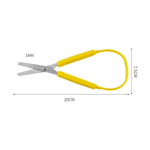 Pack of 9 Colorful Loop Scissors, Self Opening Mini Round Elastic Scissors, 1
