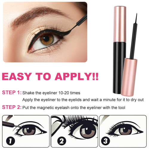Magnetic Lashes with Eyeliner, 5 Pairs Thick Long Artificial False Eyelashes 2