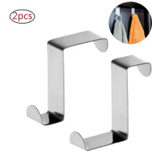 2 Pack door towel holders, door hooks, rustproof, stainless steel, without drilling