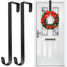 Wreath Hanger Door Hook For Christmas Door, 2pcs Metal Wreath Holder, Christmas Wreath Hook Above The Door Hook Holder