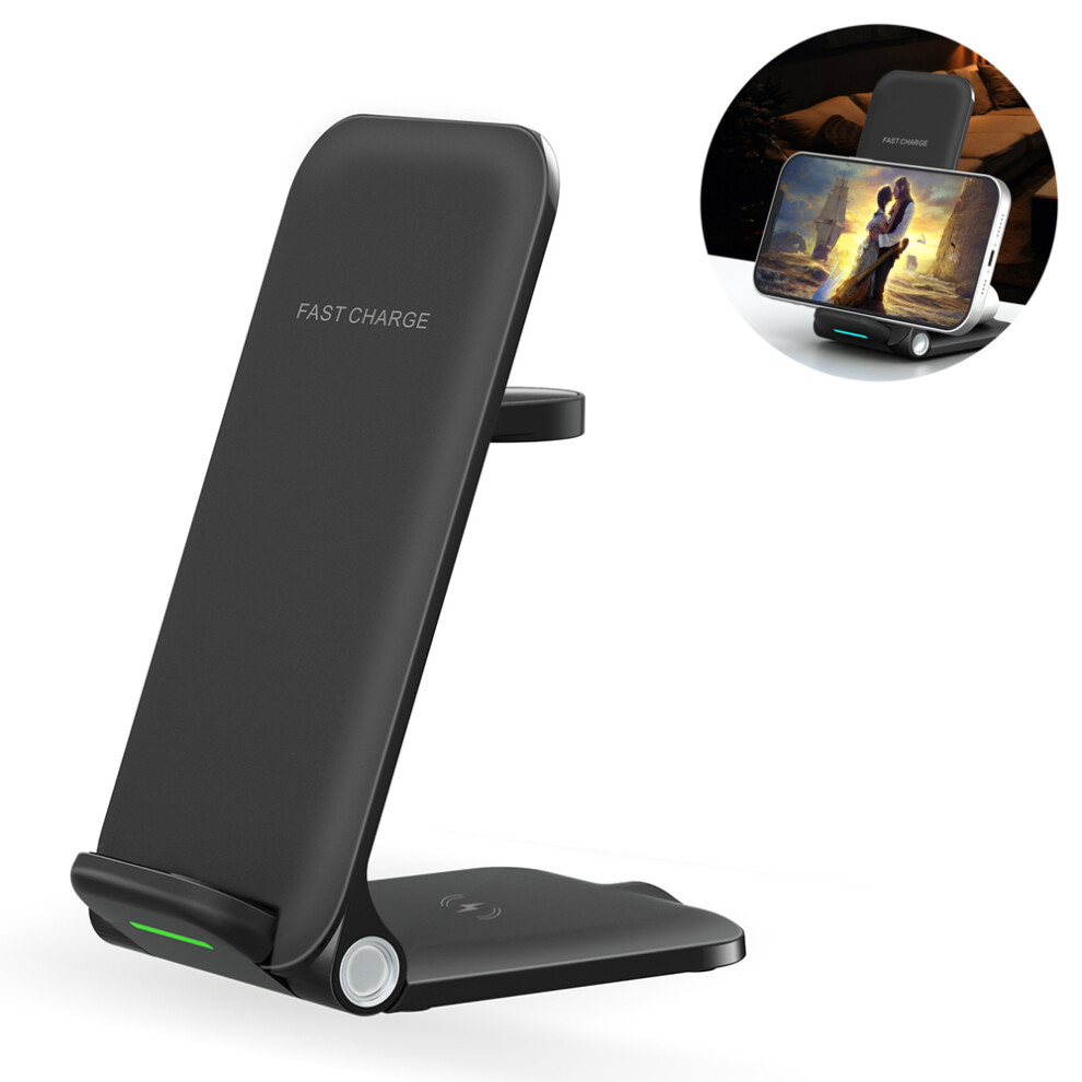 3 In 1 Wireless Charging Station, Fast Wireless Compatible With Iphone, Airpods, Iwatch Charging Stand 6228927263795