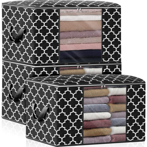 Storage Bag 100L 3 Pack Large Blanket Clothes Organizing and Storage Bin 1