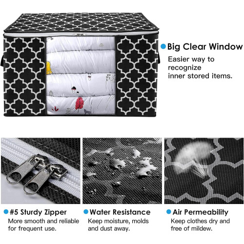 Storage Bag 100L 3 Pack Large Blanket Clothes Organizing and Storage Bin 2