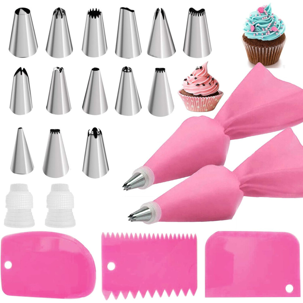 21 Pieces Icing Piping Bag and Tips Set, Icing Piping Tips Set