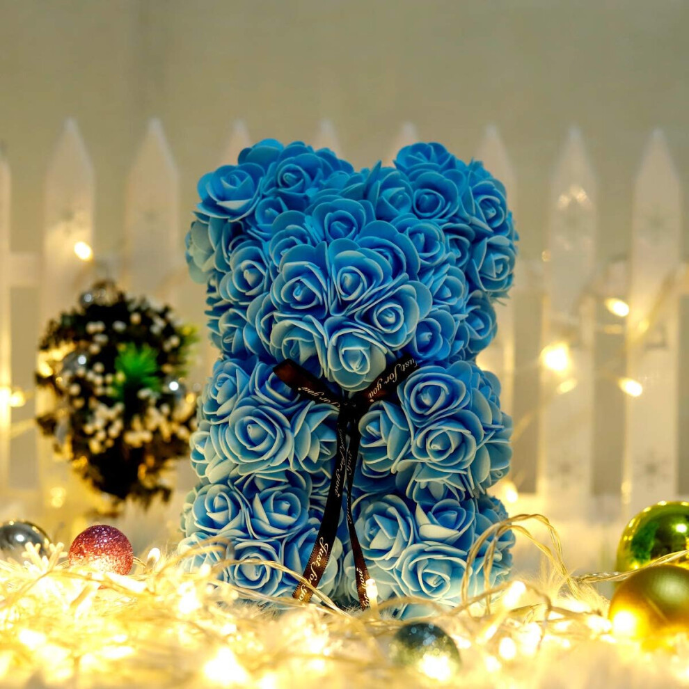 rose bear, artificial flower bear, best gift for valentine's day rose bear, blue-image-OPC-PDP5KP6-NEW