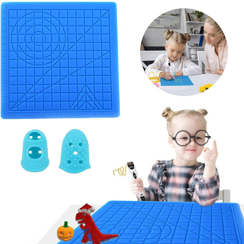 3D Printing Pen Silicone Mats with Basic Template, 3D Pen Drawing Pad for Kids and Beginners 1