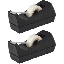 Desk Tape Dispenser - Non-Slip Base - Weighted Tape Roll Dispenser (Tape Not Included) - (2 Pack)