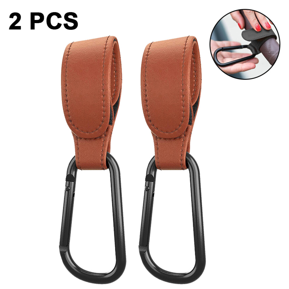 Stroller Hooks Strap, Clip Or Hang A Diaper Bag To Your Pram Or Buggy - Brown Limbo