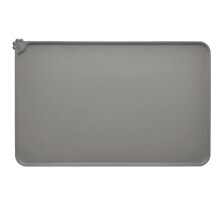 Pet Placemat Dog Food Mat Silicone Dog Cat Bowl Mat Non-Slip Pet Feeding Mat - Gray - 47*30Cm