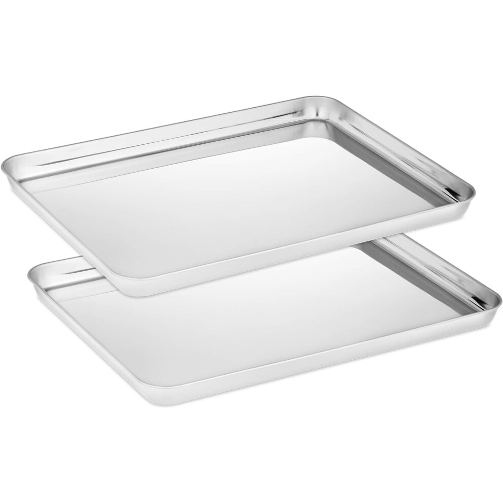 Set Of 2 Baking Trays Stainless Steel Baking Tray Baking Trays Non-Toxic And Healthy