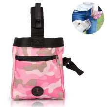 Dog Treat Bag Training Bag With Clip, Outdoor Training Dog Treat Reward Waist Bag Pet Food Training BagPink