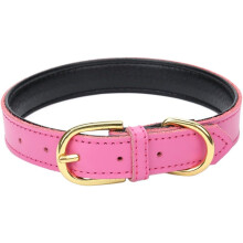 Basic Classic Padded Leather Pet Collar For Cats, Puppies, Small And Medium DogsPinkS