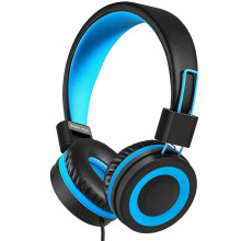 Kids Headphones Volume Limited Kids Headphones For Boys Girls Adjustable HeadbandBlue And Black