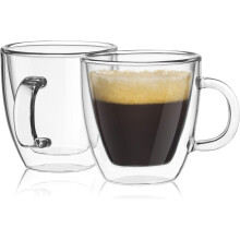Double Wall Insulated Glass Espresso Cups (Set of 2)