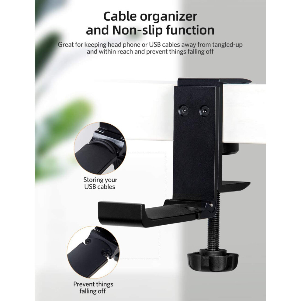 Headphone Stand Foldable Desktop Headphone Headphone Hanger Under Desk Headphone Holder With Adjustable Clip Hook Bracket 6228927267861