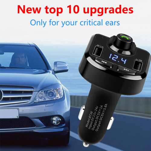 Bluetooth  Wireless FM Transmitter Radio Receiver Adapter Car Kit 2