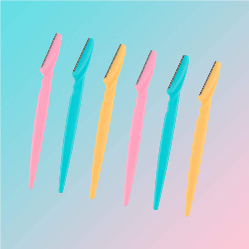60Pcs Eyebrow Razors Multipurpose Exfoliating Tool,3 Colors