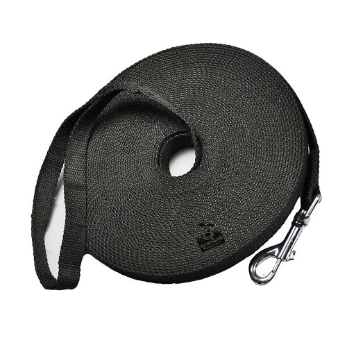 9m Cotton Web Dog Training Lead, Black 2