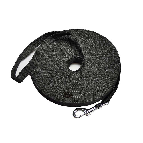 9m Cotton Web Dog Training Lead, Black 1