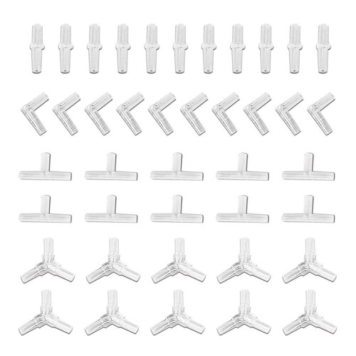 Aquarium airline hose connector plastic inline valve, 40 pcs