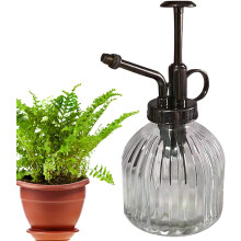 Vintage Plant Watering Can Hand Pressed Glass Watering Can, PVC Plastic Pump Glass Plant Sprayer